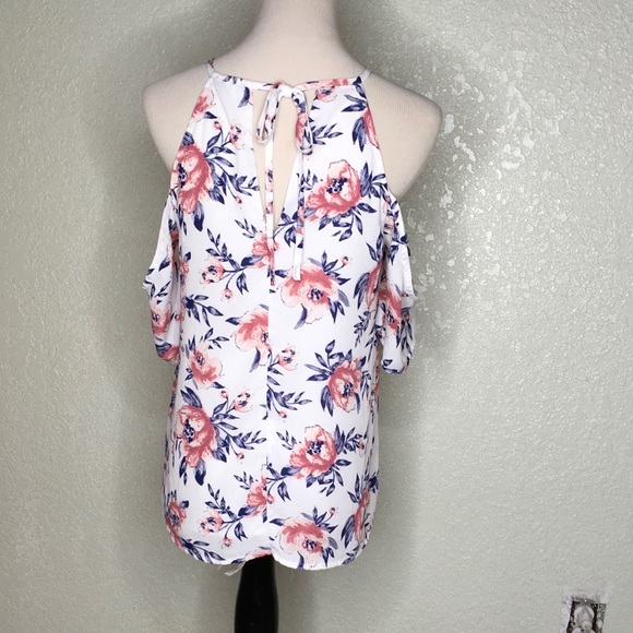 Charlotte Russe Cold Shoulder Top Tie Back Size S - Picture 3 of 5